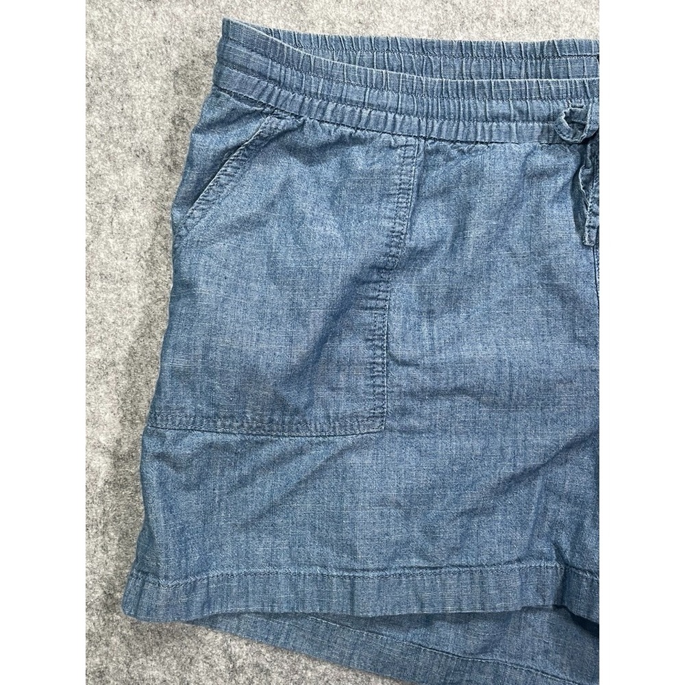 J.CREW Shorts Women's Size XXL Blue Chambray Drawstring Pull-On Pockets Cotton - Picture 3 of 13